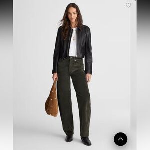 Madewell The Balloon Pant in Corduroy - graphite green size 27 Tall NWT